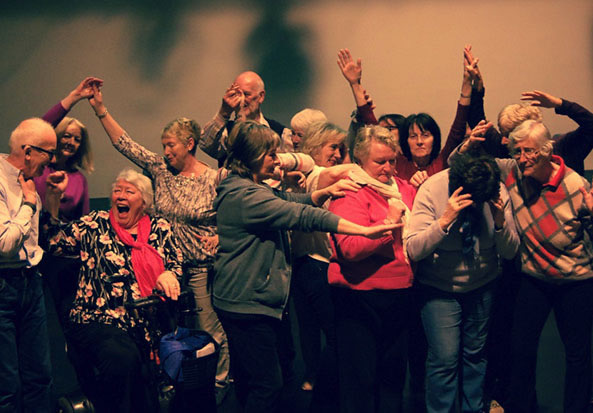 Our Neighbourhood company on stage at dlr Mill Theatre