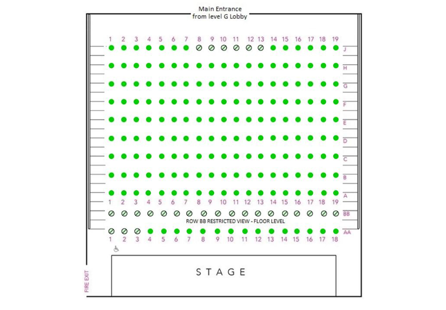 Mill Theatre Karen Carleton Auditorium Seating Plan